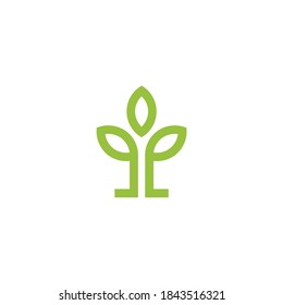 Leaf outline vector illustration template