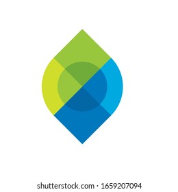 Leaf overlay logo vector modern template