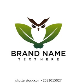 leaf owl logo owl wisdom and leaf power	