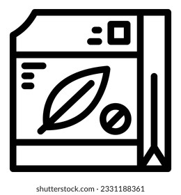 Leaf pack icon outline vector. Food vegan. Nut soy