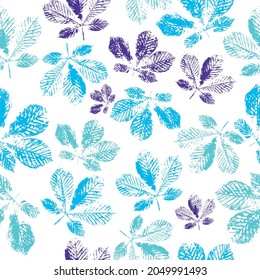 Leaf paint imprints. Foliage. original creative illustration.
