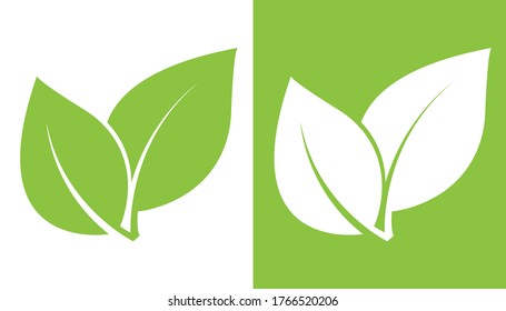 Leaf pair icon. Nature herbal organic leaf. Vector illusrtation.