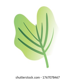 leaf palm hand draw style icon vector illustration design