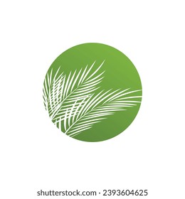 Leaf palm logo vector template symbol and design