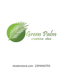 Leaf palm logo vector template symbol and design