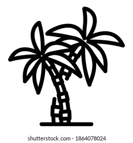 Leaf palm tree icon. Outline leaf palm tree vector icon for web design isolated on white background