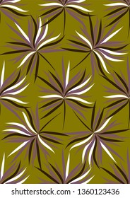 Leaf palms pattern.Tropical seamless pattern with palm leaves. Exotic leaves.