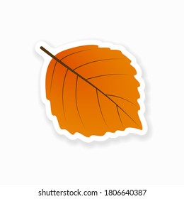 Pegatina de papel hoja. Ilustración del vector