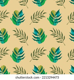 leaf pattern backgrond design with modern graphic for fabric design