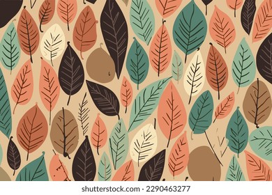 Leaf pattern background. Earth day background. vector illustration