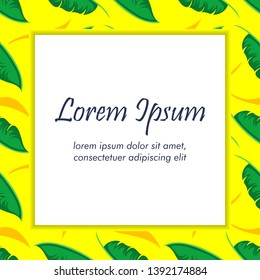 Leaf Pattern Background Frame With White Square Background