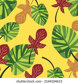 Leaf pattern background vector art design