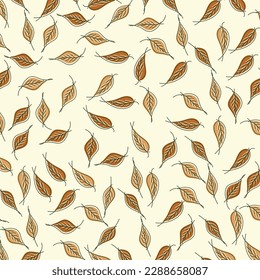Leaf pattern background vector design