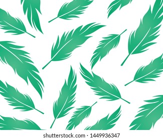 leaf pattern background vector with green 