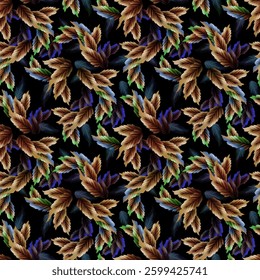 leaf pattern design for textile