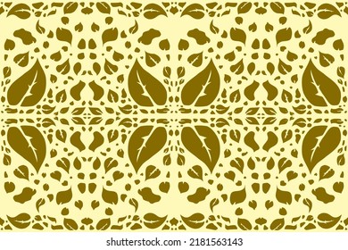 Leaf pattern design,Design for background,wallpaper, vector illustration,fabric,clothing, carpet,textile,batik,embroidery,golden color.