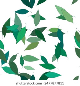Patrón de hoja, fondo floral, patrón de adorno, Fondo de pantalla sin costuras, fondos de la naturaleza, hoja aislada, Formas de Vector, verano de fondo, diseño de patrón, silueta de hoja, textura de hoja