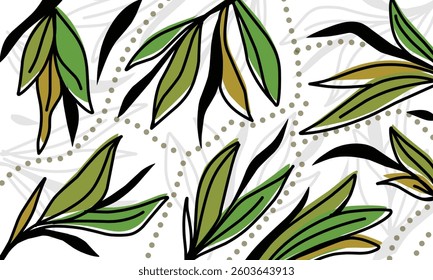 leaf pattern green natural design
