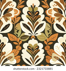 Patrón de hojas para la impresión de hiyab. Diseño colorido para papel pintado y papel decorativo. Impresión de sublimación de un gran patrón de color verde marrón