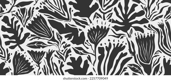 leaf pattern, leaves pattern, flower pattern, abstract pattern. vector illustration