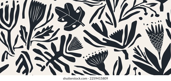 leaf pattern, leaves pattern, flower pattern, abstract pattern. vector illustration