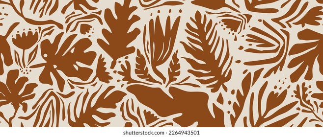 leaf pattern, leaves pattern, flower pattern, abstract pattern. vector illustration