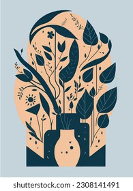 leaf pattern, leaves pattern, flower pattern, abstract pattern. vector illustration