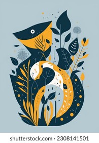 leaf pattern, leaves pattern, flower pattern, abstract pattern. vector illustration