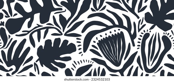 leaf pattern, leaves pattern, flower pattern, abstract pattern. vector illustration