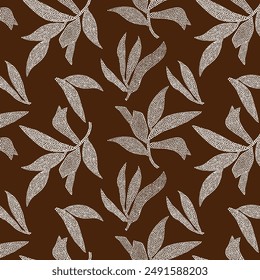 leaf pattern, leaves pattern, flower pattern, abstract pattern. vector illustration. silhouettes plant and flower design