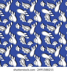 leaf pattern, leaves pattern, flower pattern, abstract pattern. vector illustration. silhouettes plant and flower design