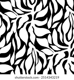 leaf pattern, leaves, flower pattern, abstract pattern. vector illustration. silhouettes plant and flower design