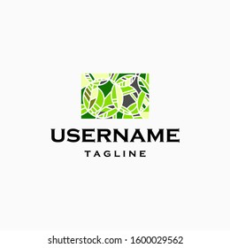 leaf pattern logo design inspiration . geometric leaf logo design inspiration . cubism leaves foliage design