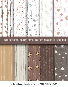 Leaf pattern. Nature background. pattern swatches included for illustrator user