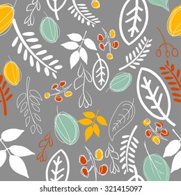 leaf pattern on gray background