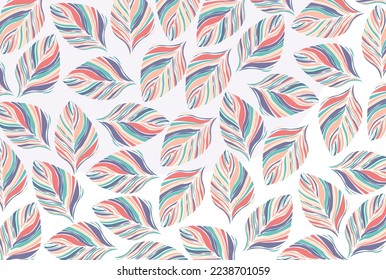 Leaf pattern pastel color vector graphic illustration design wallpaper background collection