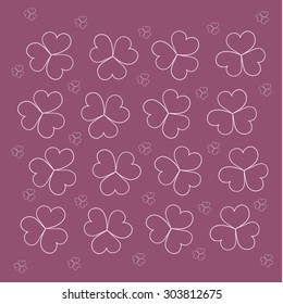 leaf pattern. pink clover leaves. pink background