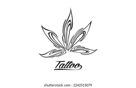 leaf pattern stylish tattoo vector