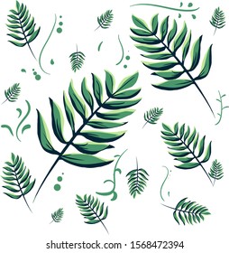 leaf pattern vector for decoration, wallpaper, tshirt pattern and other use, isolated in white background , eps file
