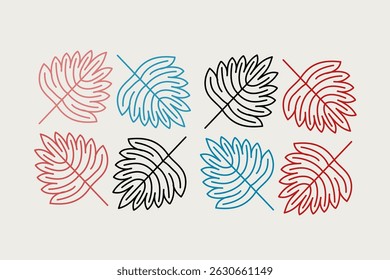 Leaf pattern, Vector graphics, packaging, background.