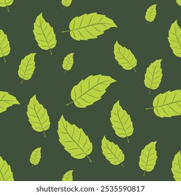 padrão folha vetor ilustração design ou folha papel de parede design com fundo verde deixar vetor 