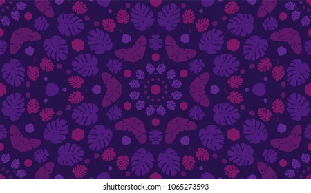 Leaf Pattern. Vector. Kaleidoscope Look.