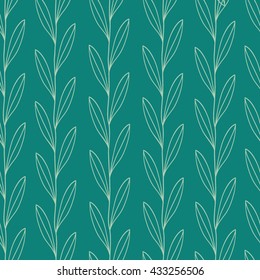 Leaf pattern. Vector seamless pattern. Floral background. Vertical line pattern. Clip art for design.Perfect for printing on the paper, fabric, etc.