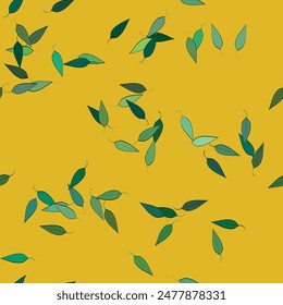 Motif de feuille, formes de Image vectorielle , motif d'ornement, feuilles isolées, motif floral harmonieux, arrière-plan dessiné, arrière-plan abstrait, texture harmonieuse, arrière-plan nature, fond d'écran harmonieux