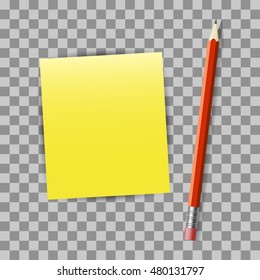 Leaf, pencil, icons. Vector illustration