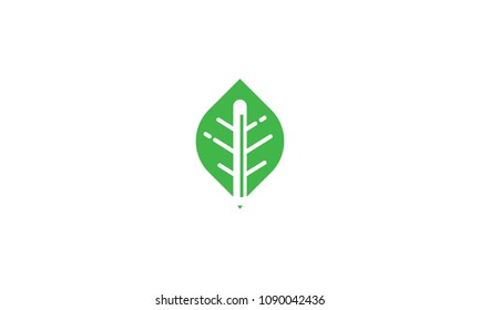 leaf pencil logo idea