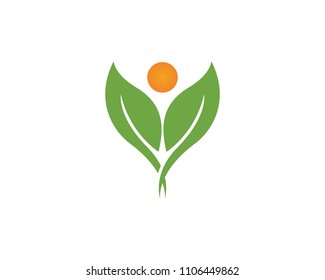 Leaf people health nature vector template
