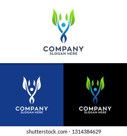 Leaf and People Logo Design