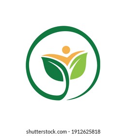 hilos de diseño del logotipo de personas de hoja