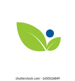 leaf people logo design modern template